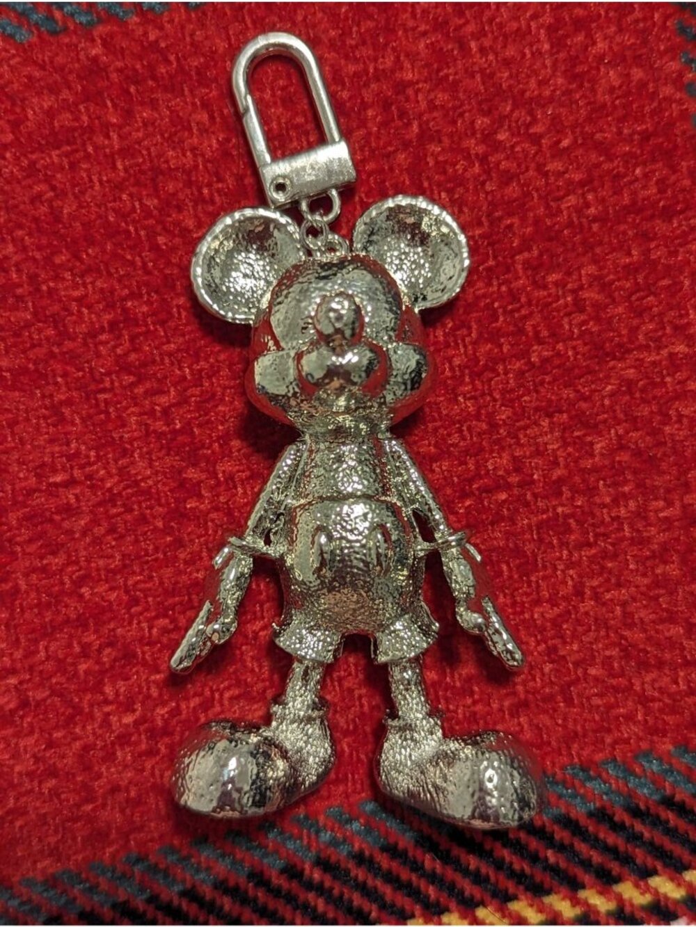 Disney X BaubleBar Silver Mickey Mouse Keychain Charm Pendant Collectible Gift